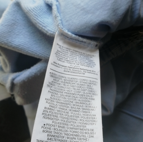 NIKE Sports Wear Trousers Light Blue Gold French Terry Sweatpants Lounge Small - Picture 10 of 11